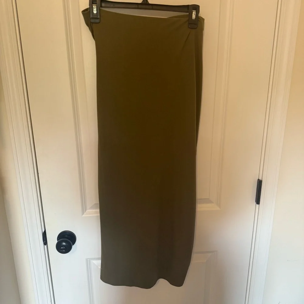 Yelete Khaki Midi Skirt for Women - Picture 6 of 7